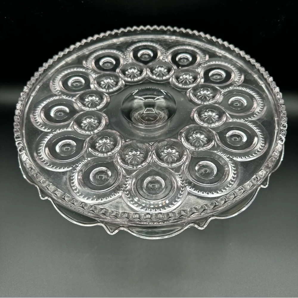 Vintage LE Smith Moon & Stars Cake Plate – Clear, 10